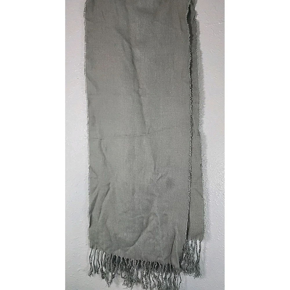 Soft Fringe Scarf‎ Gray Color Scarf